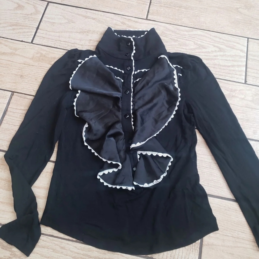 Plastic Island Ruffle Blouse
